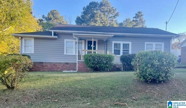 view of front of home with a front yard