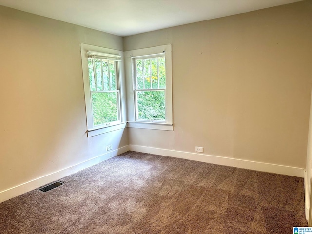 view of carpeted spare room