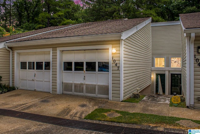 view of garage