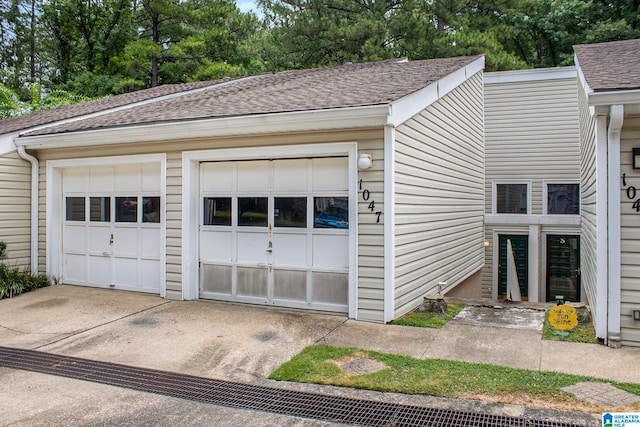 view of garage