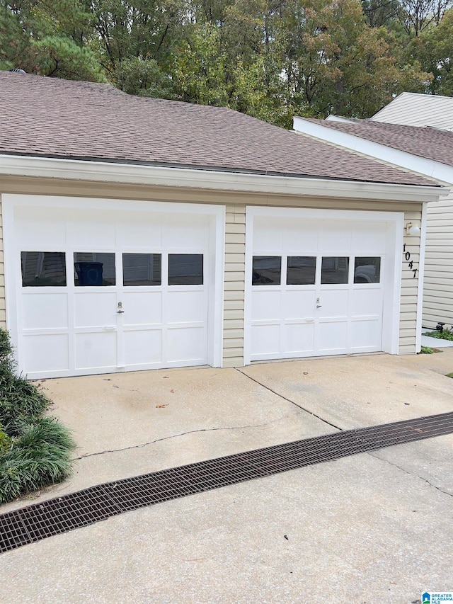 view of garage