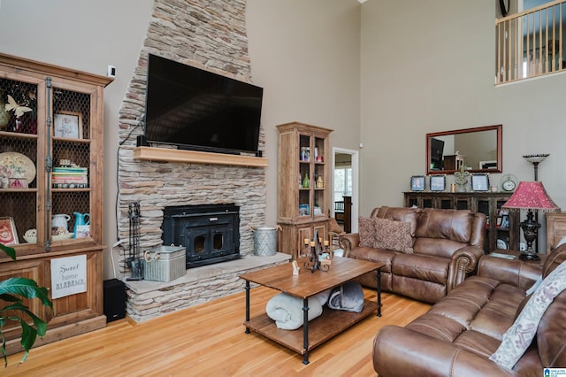 living room with hardwood / wood-style floors