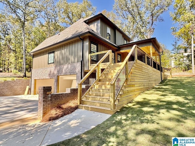 exterior space featuring a garage