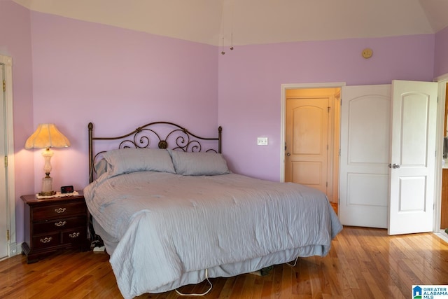 bedroom with light wood-type flooring