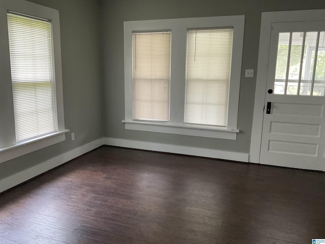 foyer with dark hardwood / wood-style flooring