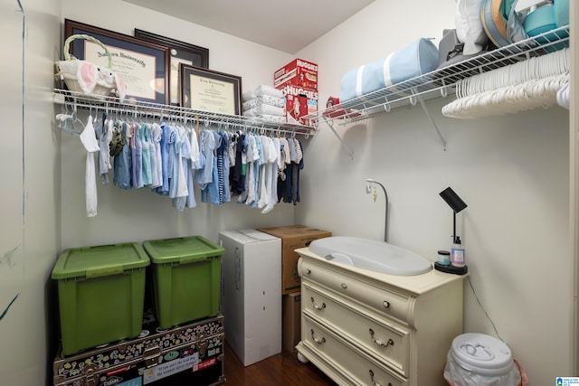 spacious closet with wood-type flooring