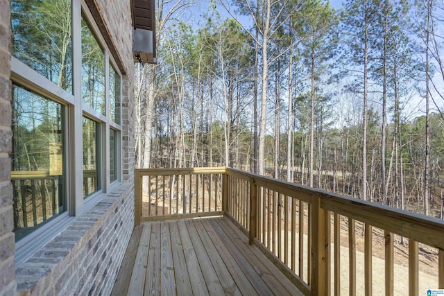 deck with a view of trees