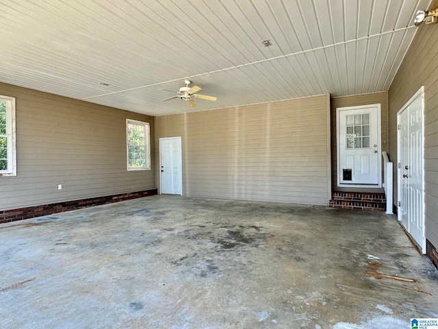 view of patio / terrace featuring ceiling fan