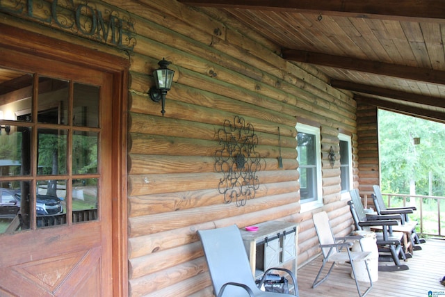 view of wooden deck