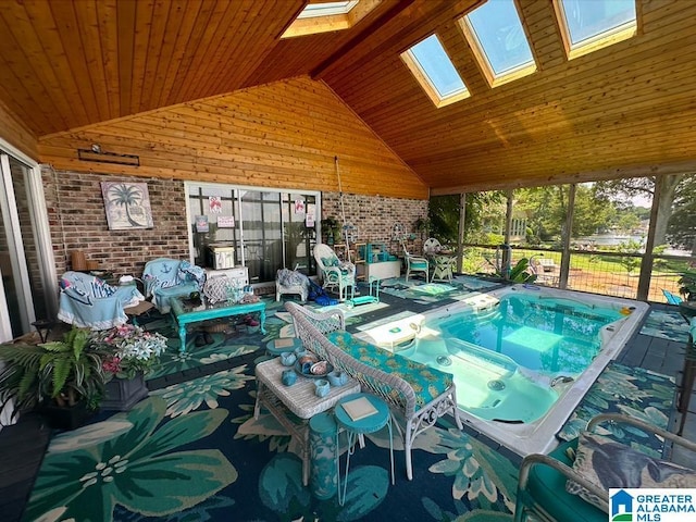 view of swimming pool with an outdoor hangout area