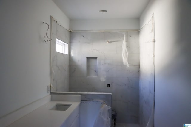 bathroom with a shower