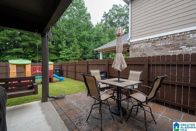 view of patio / terrace with a playground