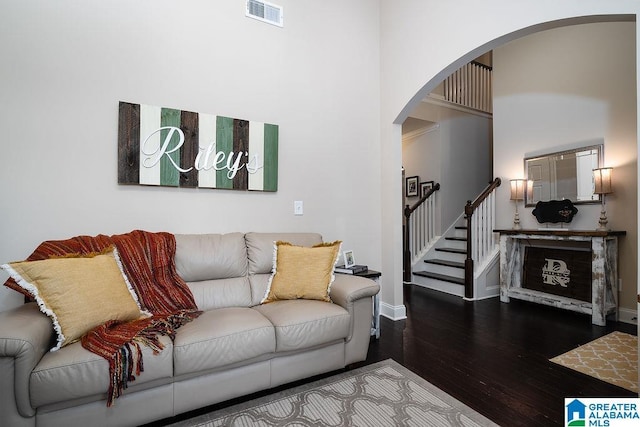 living room featuring hardwood / wood-style flooring