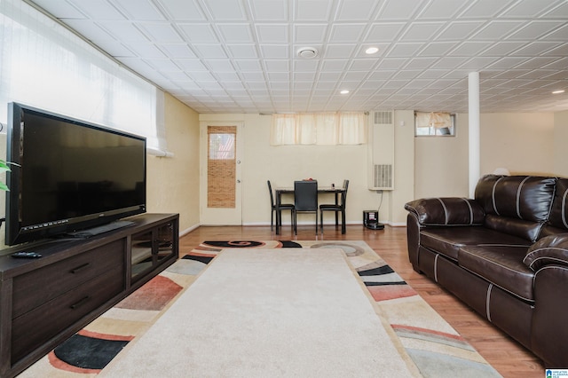 living room featuring light hardwood / wood-style floors