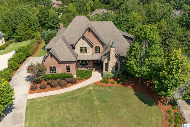 view of front of home with a front yard