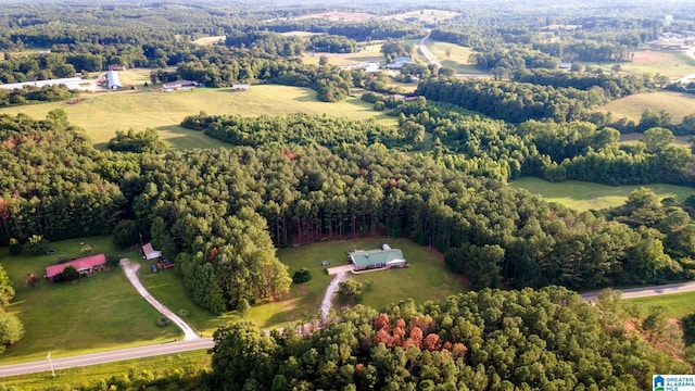 bird's eye view featuring a rural view