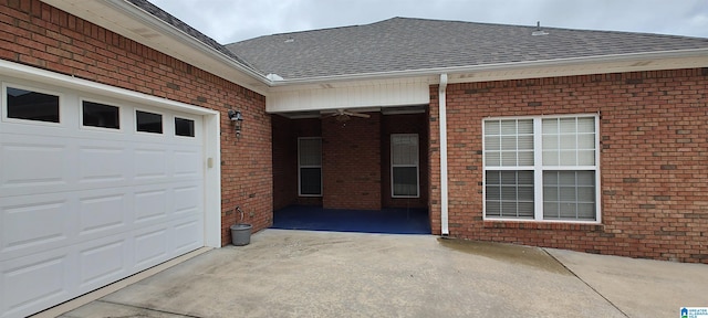 exterior space with a garage