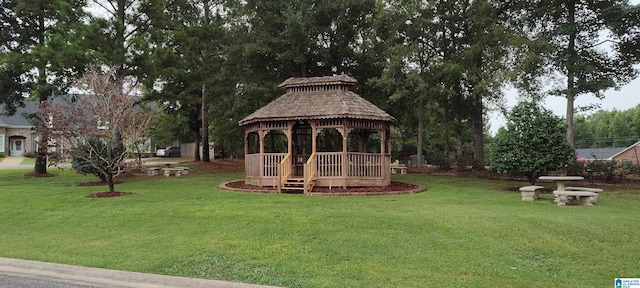 view of yard featuring a gazebo