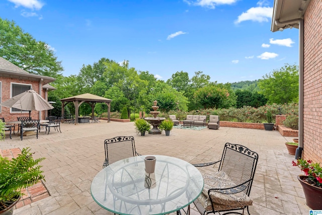 view of patio with a gazebo