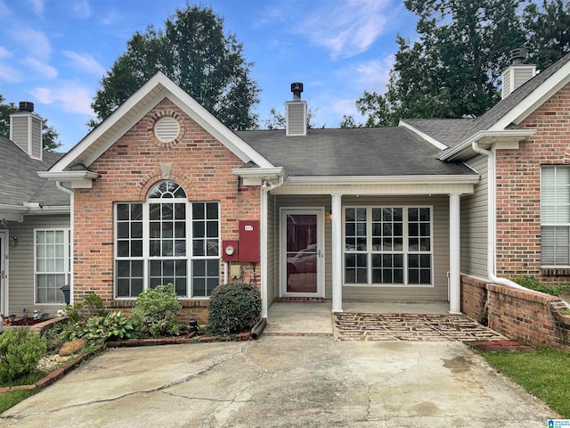 view of front of house with a patio