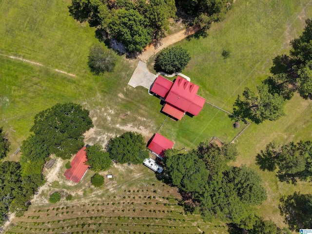 aerial view with a rural view