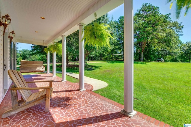 view of patio / terrace with a porch