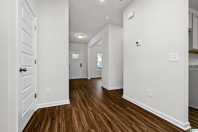 interior space featuring dark wood-type flooring