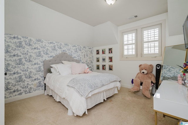 bedroom with carpet floors