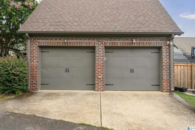 view of garage