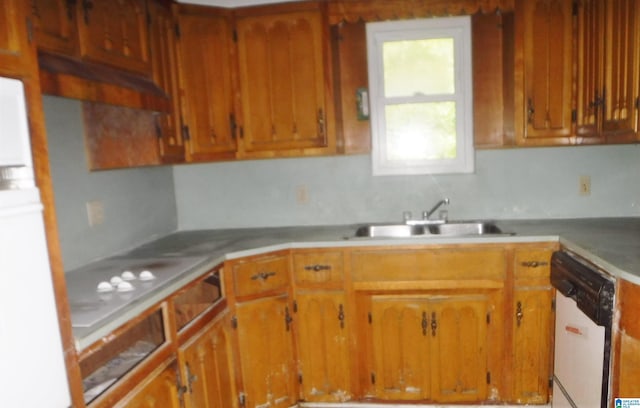 kitchen with sink and white dishwasher