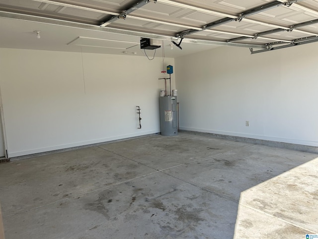 garage featuring water heater