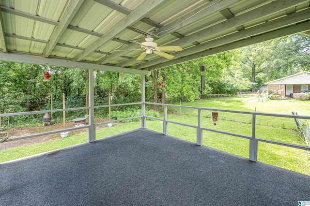 view of patio / terrace with ceiling fan