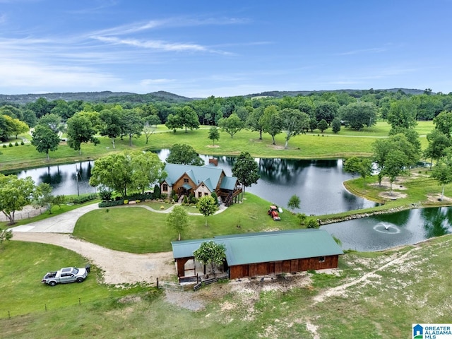 view of home's community with a water view