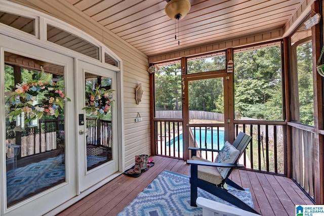 view of unfurnished sunroom