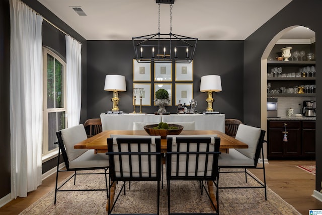 dining room featuring light wood-type flooring