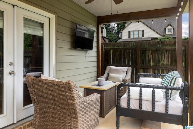 view of patio / terrace with ceiling fan