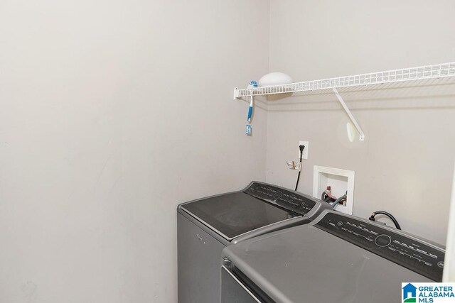 laundry area with independent washer and dryer