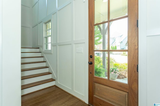 entryway featuring hardwood / wood-style flooring