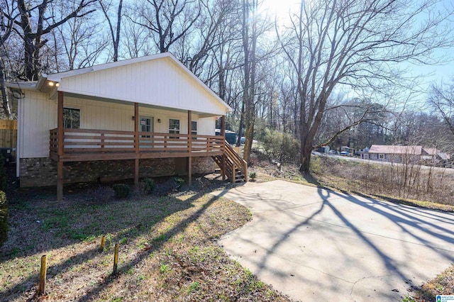 exterior space featuring covered porch