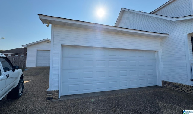 view of garage