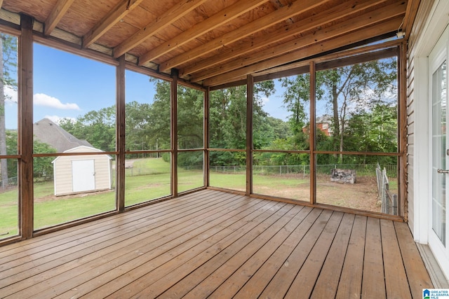 unfurnished sunroom featuring a wealth of natural light