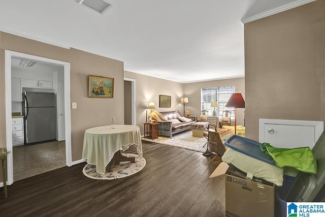 interior space featuring dark hardwood / wood-style flooring