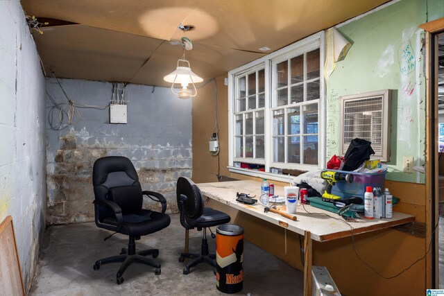 office featuring concrete flooring