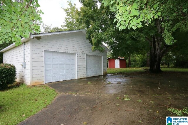 view of garage