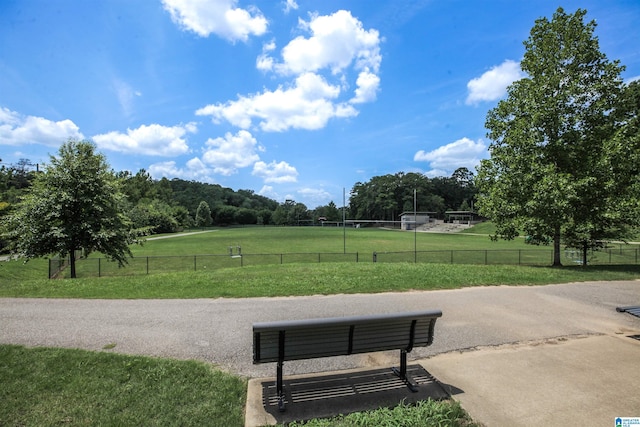 view of home's community featuring a lawn