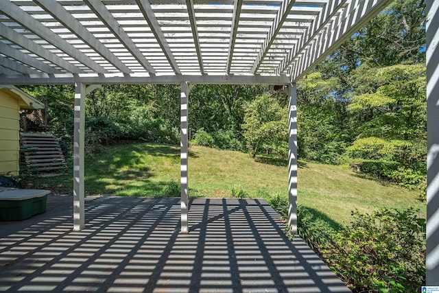 view of patio featuring a pergola