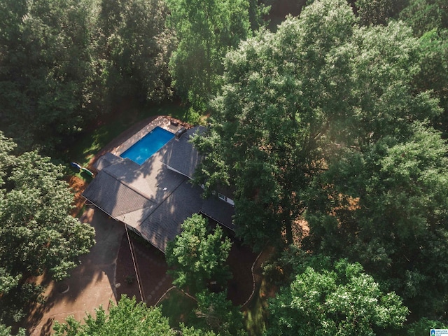 bird's eye view with a forest view