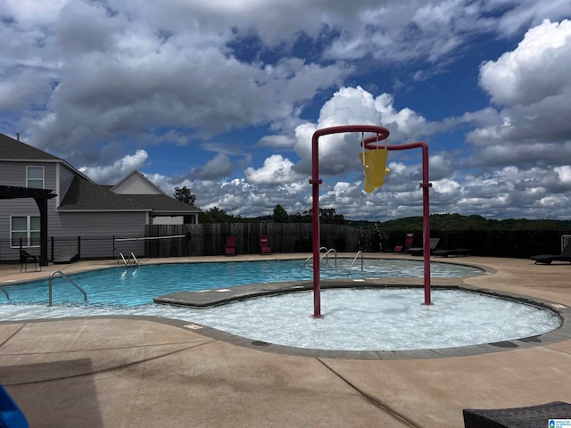 view of pool featuring a patio