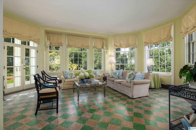 sunroom with french doors