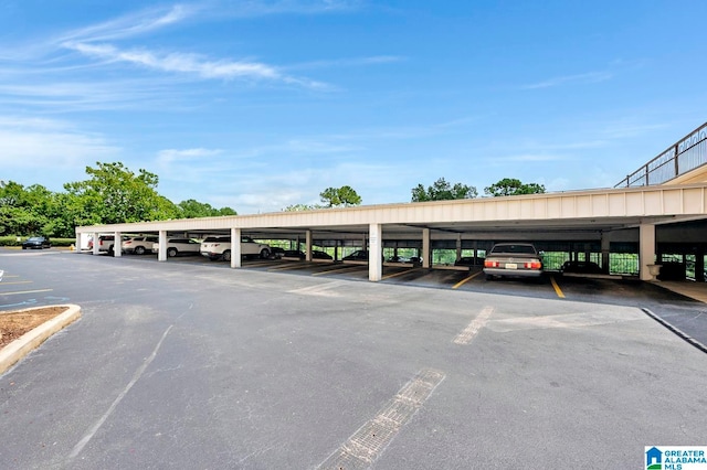 view of parking with a carport